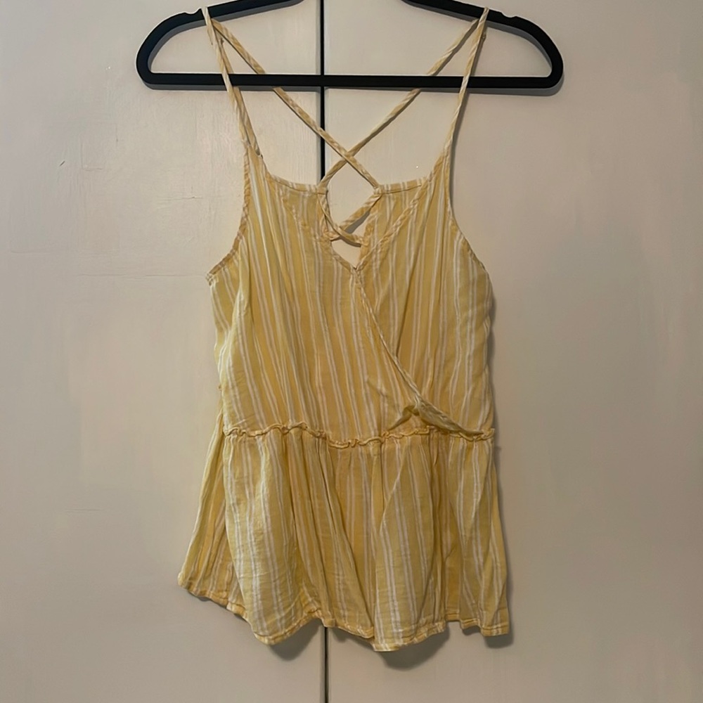 American eagle yellow/white stripped too with adjustable straps